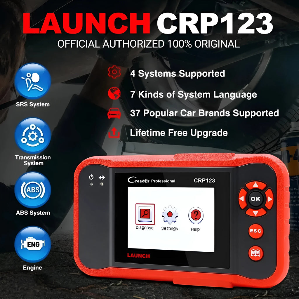 CRP123 handheld automotive OBD2 diagnostic scanner fault code reader with cables