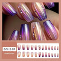 Magic purple gradient nail stickers with starry sky pattern and jelly glue for home manicures