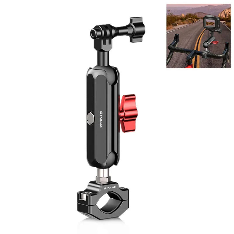 Motorcycle CNC bracket aluminium alloy pipe clamp for sports camera mounting on handlebars