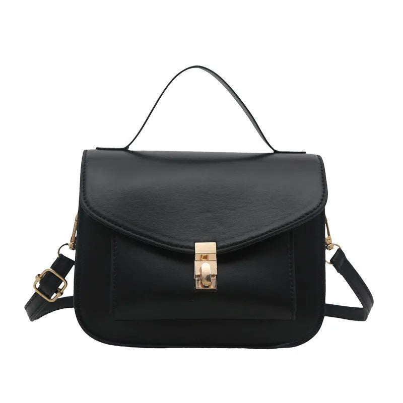 Retro style shoulder messenger bag in PU leather with document organiser compartment
