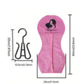 Non-woven zipper dustproof bag 29x60cm for wig storage in bedroom, black colour, with hook