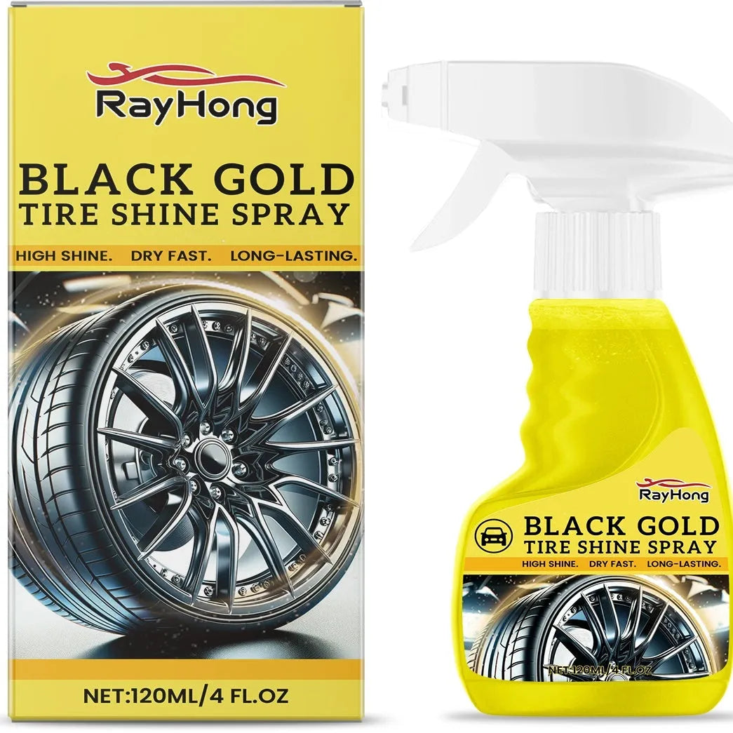 Black Gold Tire Shine Spray 120ml bottle with tyre dressing formula