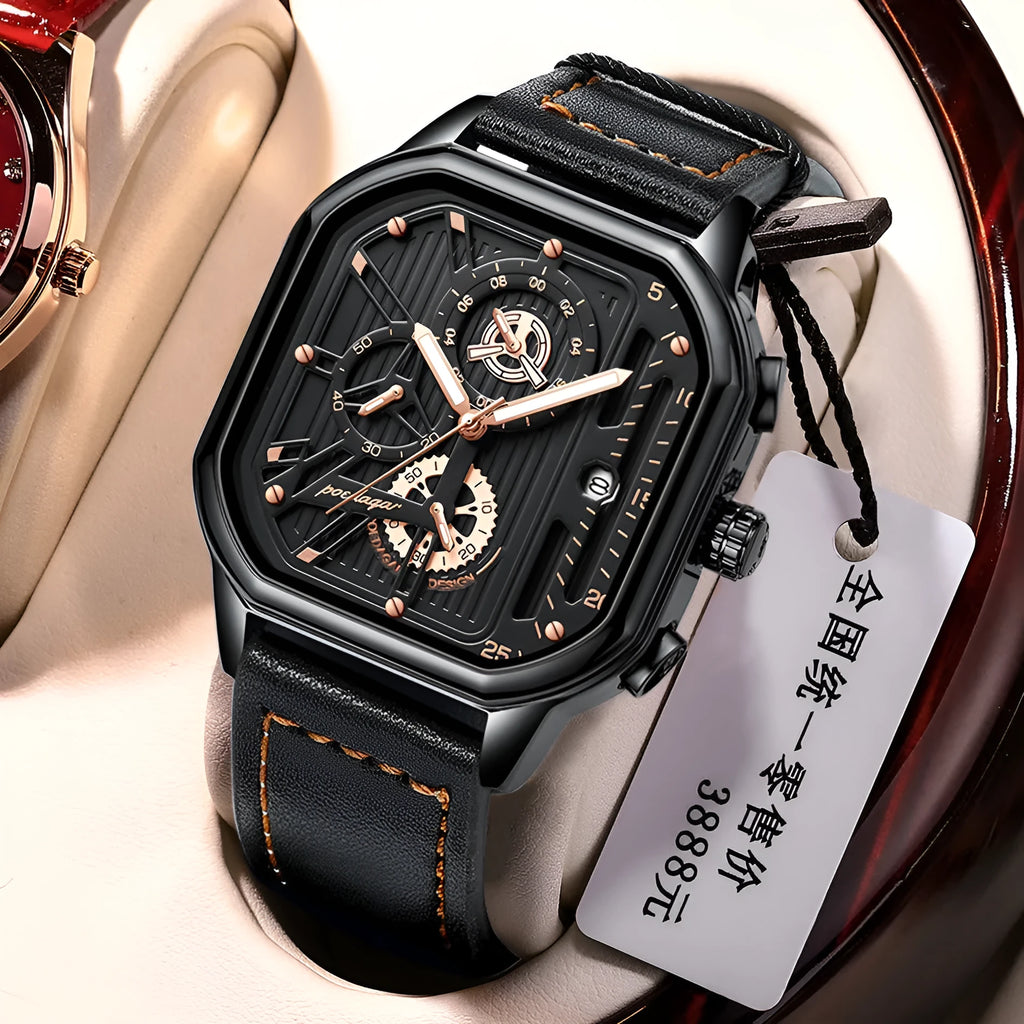 Men's belt-style quartz watch with 8mm thickness in multiple colour combinations