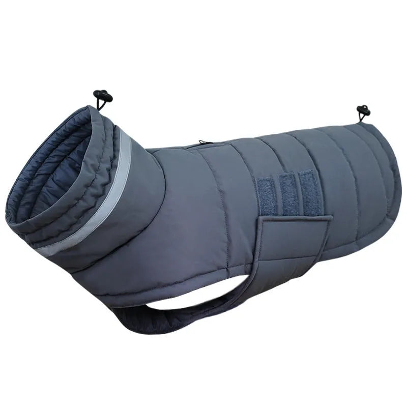 Cold-proof rain-proof pet coat for big dogs in grey trench style outdoor