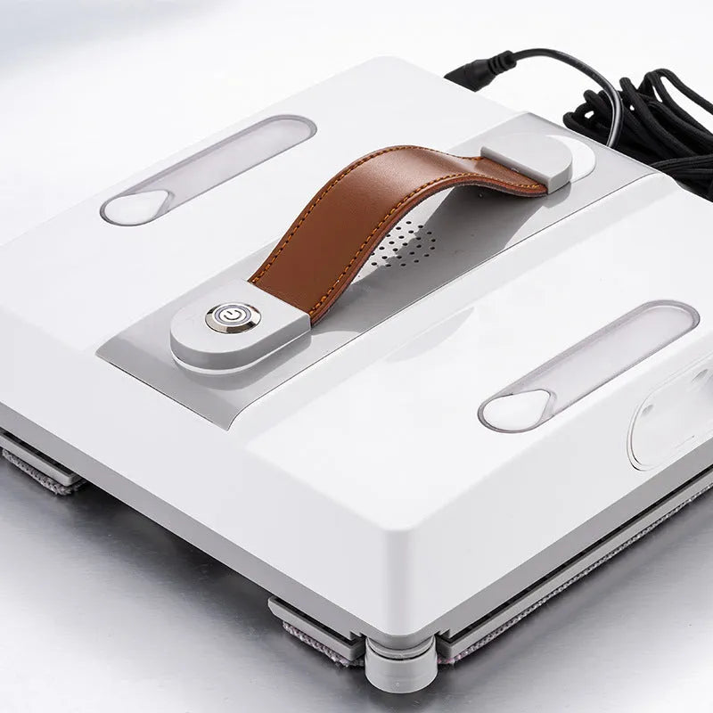 White intelligent window-cleaning robot for high-rise buildings with a 220mm cleaning disc.