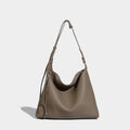 Large capacity shoulder messenger bag in soft PU material, caramel colour option
