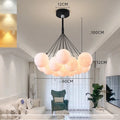 Nordic style moon bubble chandelier pendant lamp with multiple LED lights in gold or black colour options
