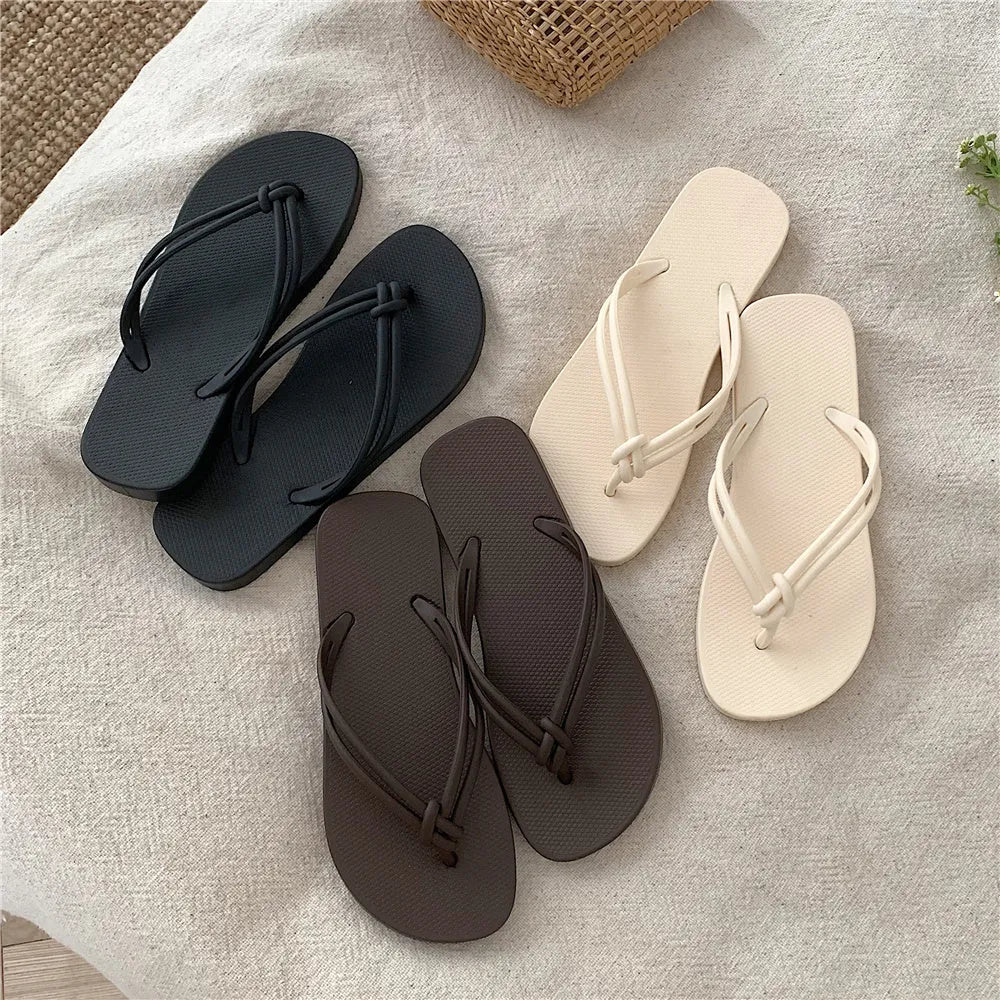 Women's casual flip flops with PVC non-slip sole in multiple colour options