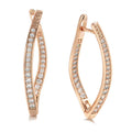 Geometric zircon eardrops earrings with H0493 colour on copper metal, ins-style dangle design