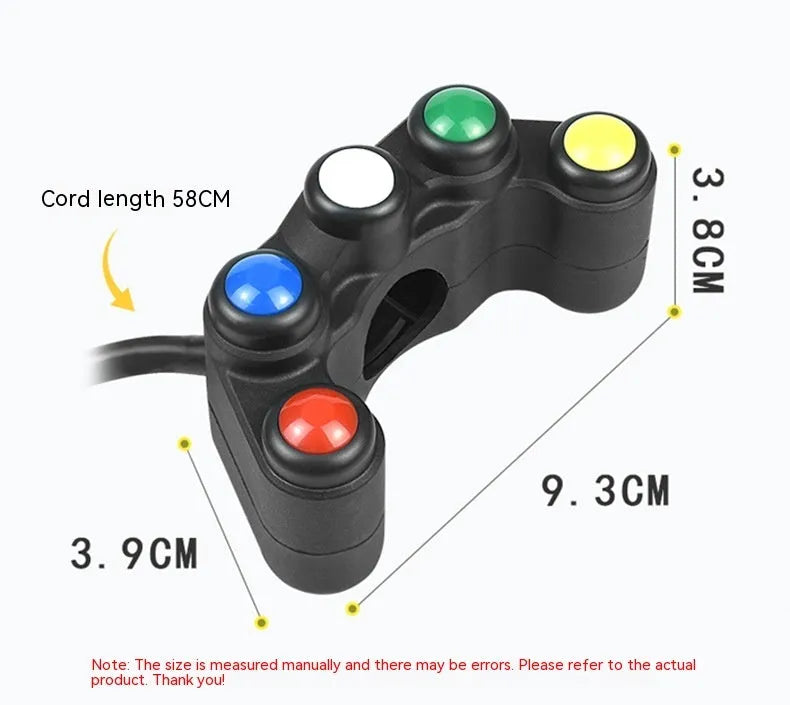 Plastic five-colour five-position rotary switch with lock for vehicle accessory control.