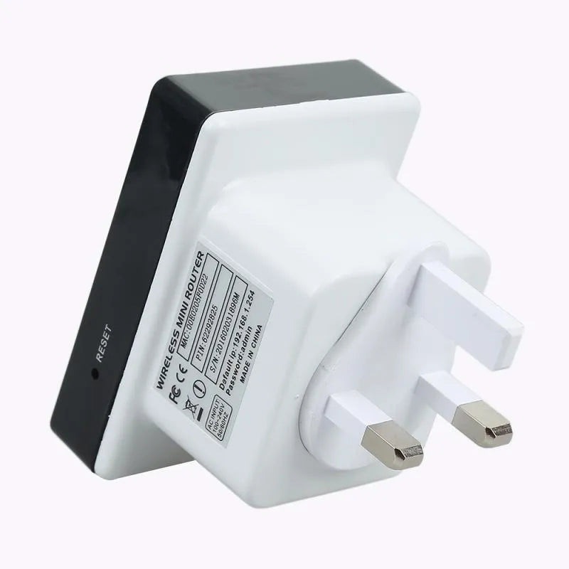 300M WiFi repeater with dual network ports and compact design