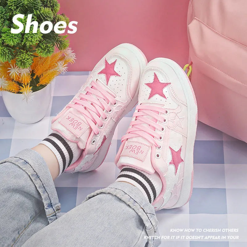 Denim skateboard shoes with round toe and leather stitching in black, green, or pink colours