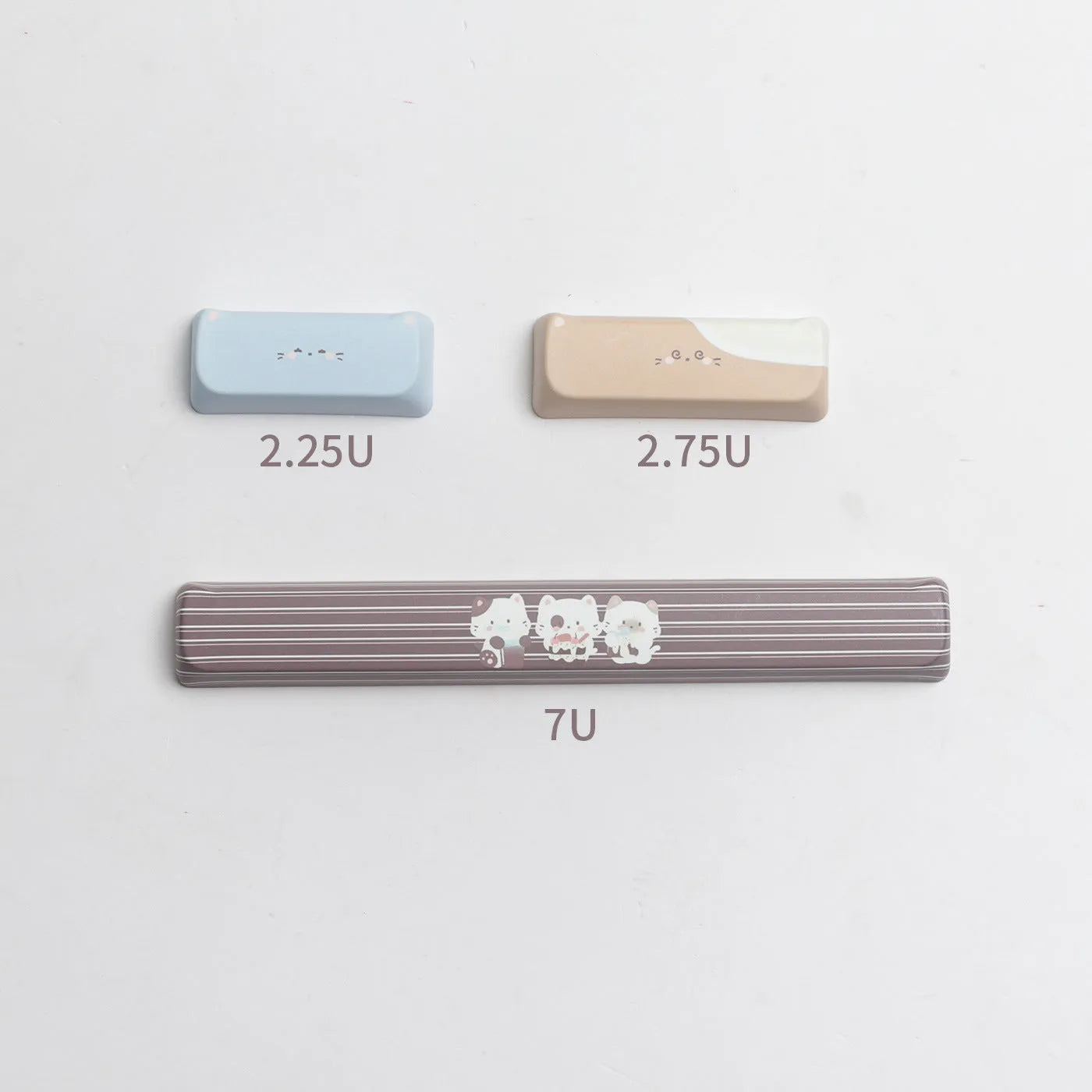 High Sea Salt Cat mechanical keyboard PBT key cap set with March past space bar design and 7u supplement kit