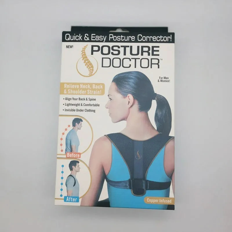 Clavicular posture belt with adjustable shoulder straps for back support during sitting and sports