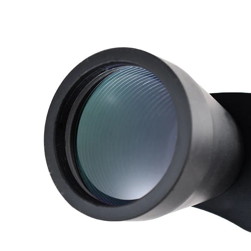 Outdoor telescope binoculars with large 100mm objective lenses and continuous zoom control ring.