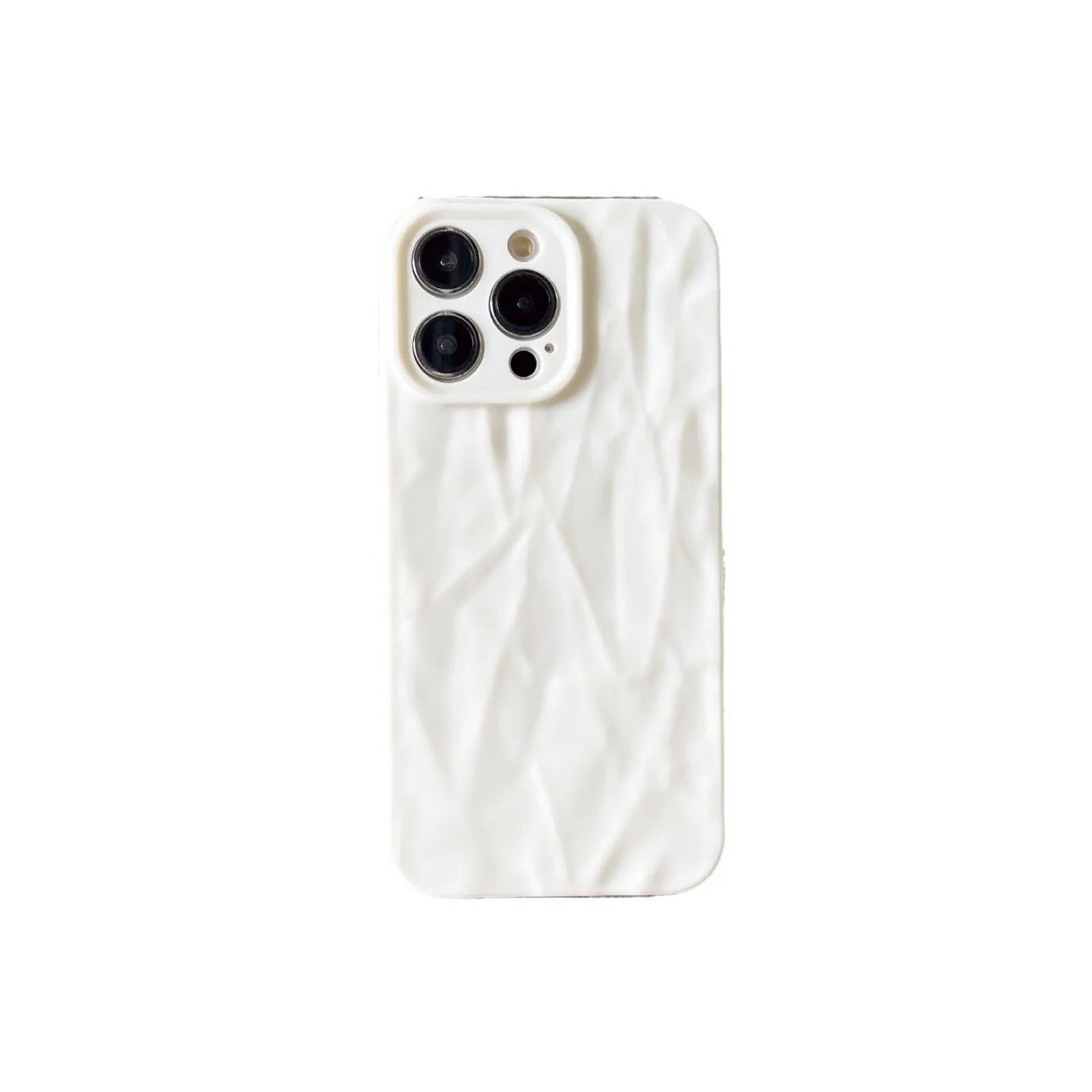 Frosted TPU phone case with pleated pattern in solid colour for iPhone