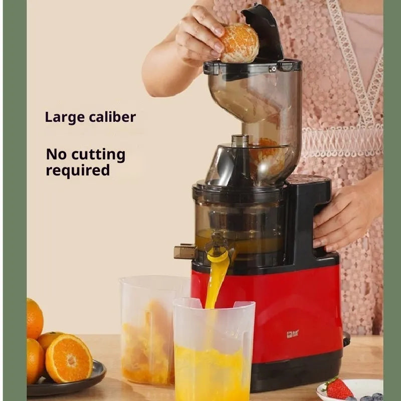 High-power household juice extractor with vertical screw rod cutter head, small caliber, and charging portable design