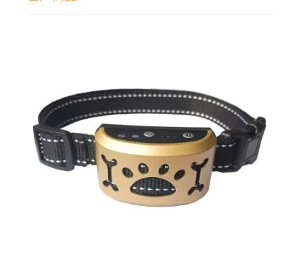 Waterproof rechargeable dog training collar with remote control in black colour