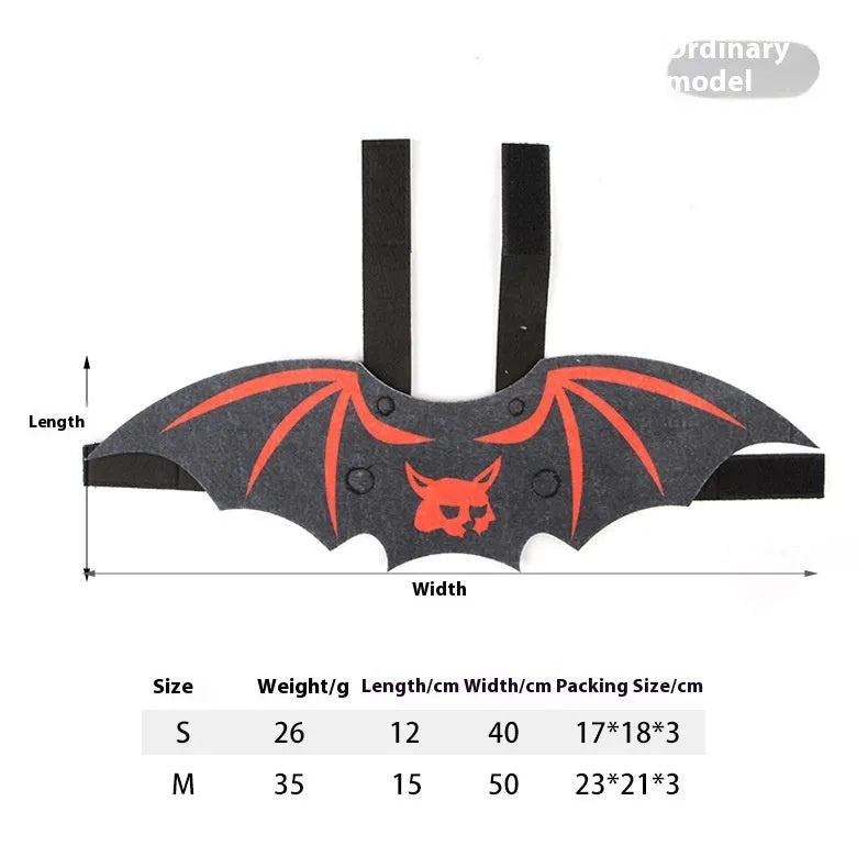 Halloween batwing cat costume in felt material with optional jingle bells