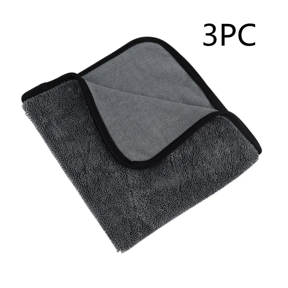 Grey microfiber car wash towel measuring 40x40cm for automotive cleaning and drying