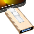 Multifunctional metal thumb drive with push pull connector in silver against neutral background