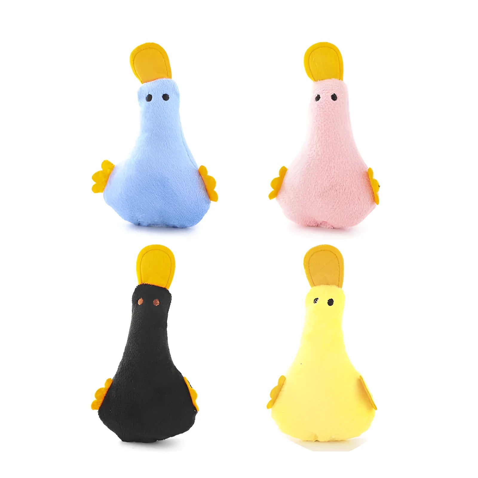 Colourful duck plush pet toy with catnip filling and sound features for dogs and cats