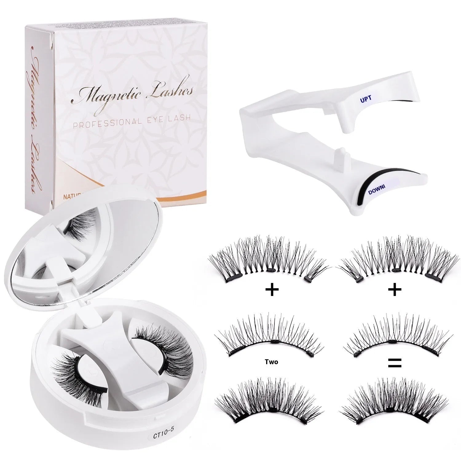 Portable magnetic false eyelashes with integrated soap holder in chemical fibre construction