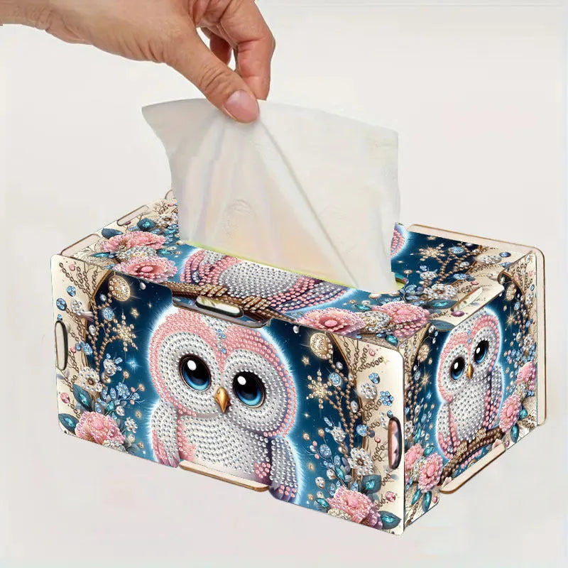 Handmade diamond painting mosaic tissue box cover wooden frameless modern simplicity style