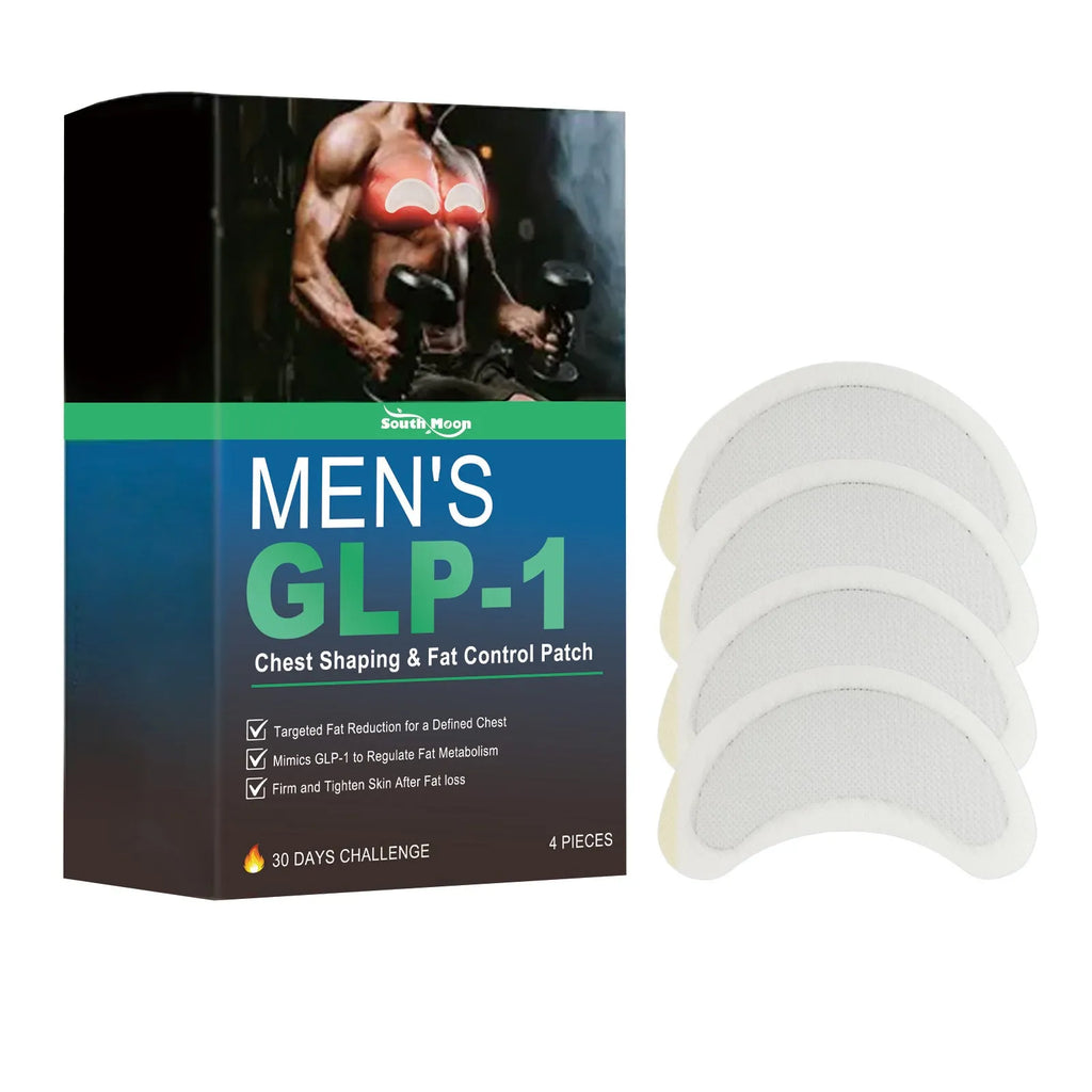 Men's figure control chest patches with natural ingredients in four-piece package
