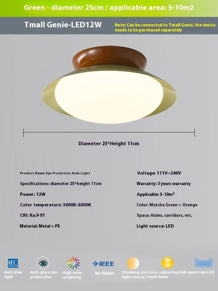 Modern cream style flying saucer shaped ceiling lamp in an iron shade.