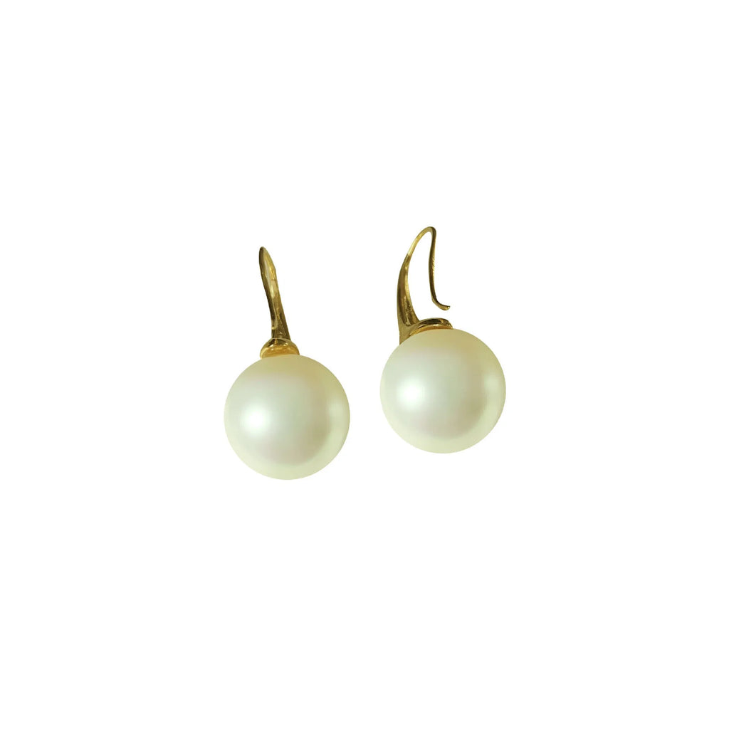 Geometric shell pearl drop earrings for women, fashionable OL style, single pair