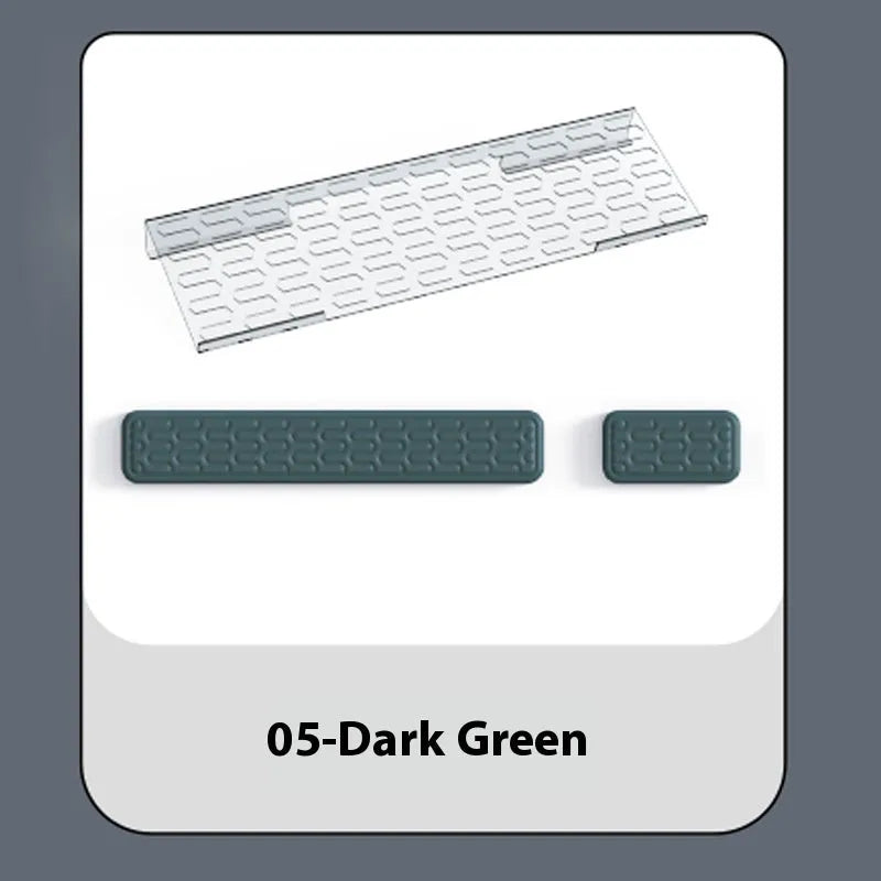 Double-sided keyboard and mouse pad with memory foam, wrist strap, and hand pillow in various colours
