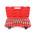 25 piece car terminal harness removal tool set in a black storage box for auto electrical repair.