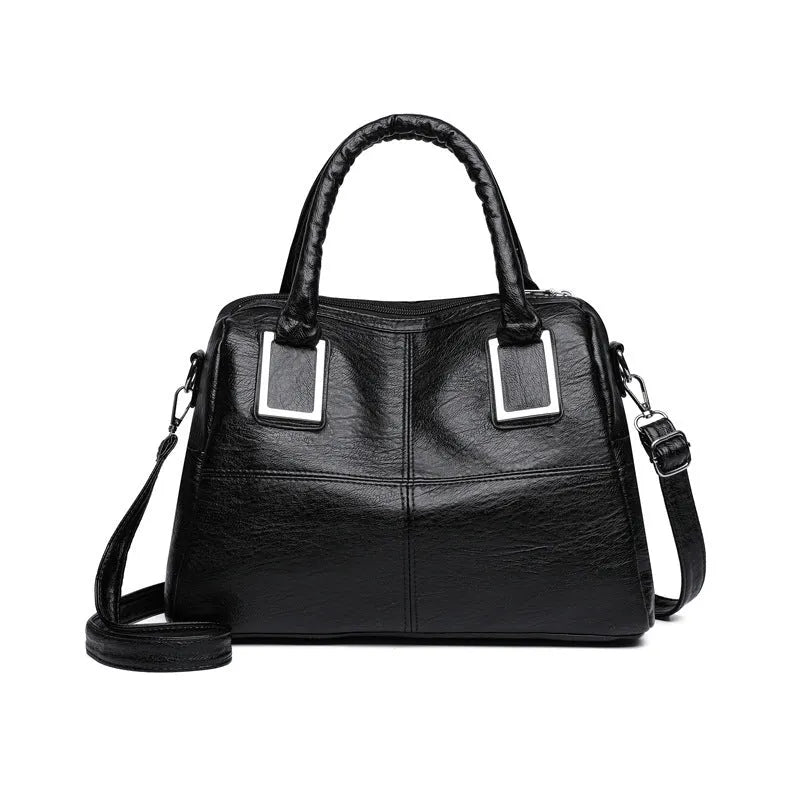 Women's square shoulder bag with phone compartment in camel colour