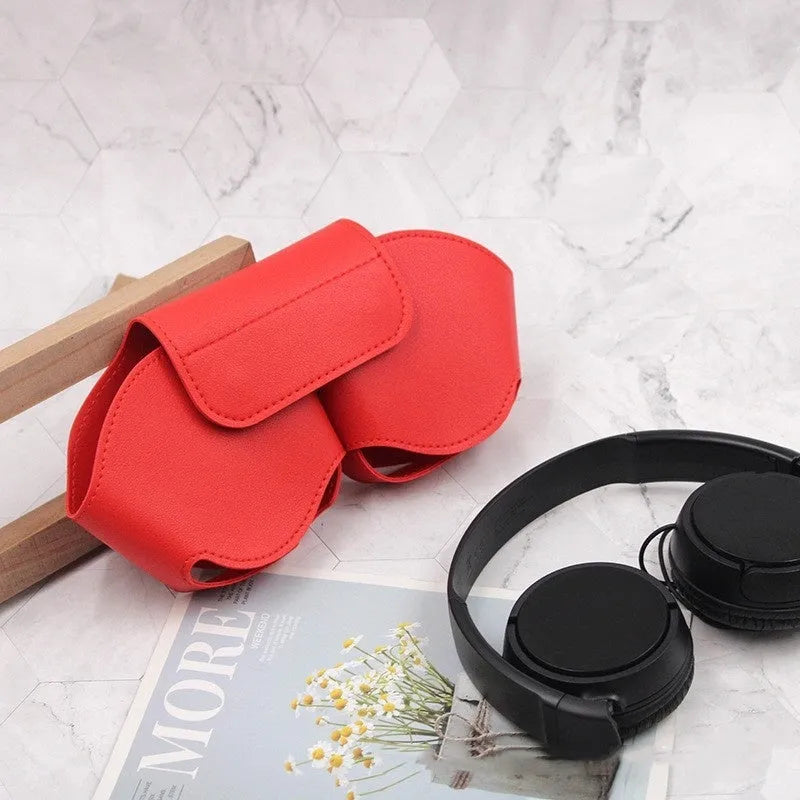 Black PU leather protective case for Apple AirPods Max headphones