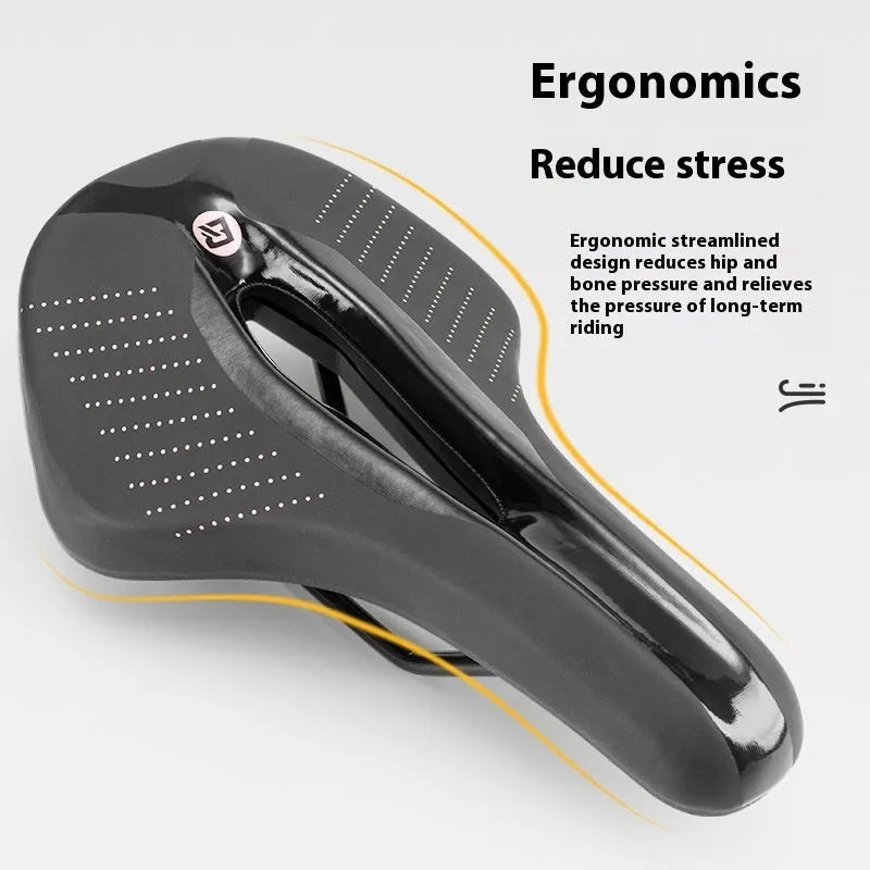 Medium size mountain bike seat cushion in black or pink colour options on bicycle saddle