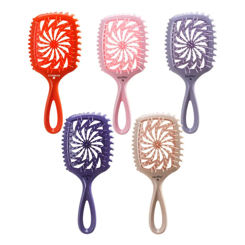 Original Design Whirlwind Hollow Hairdressing Comb over 20cm in dark purple on white background
