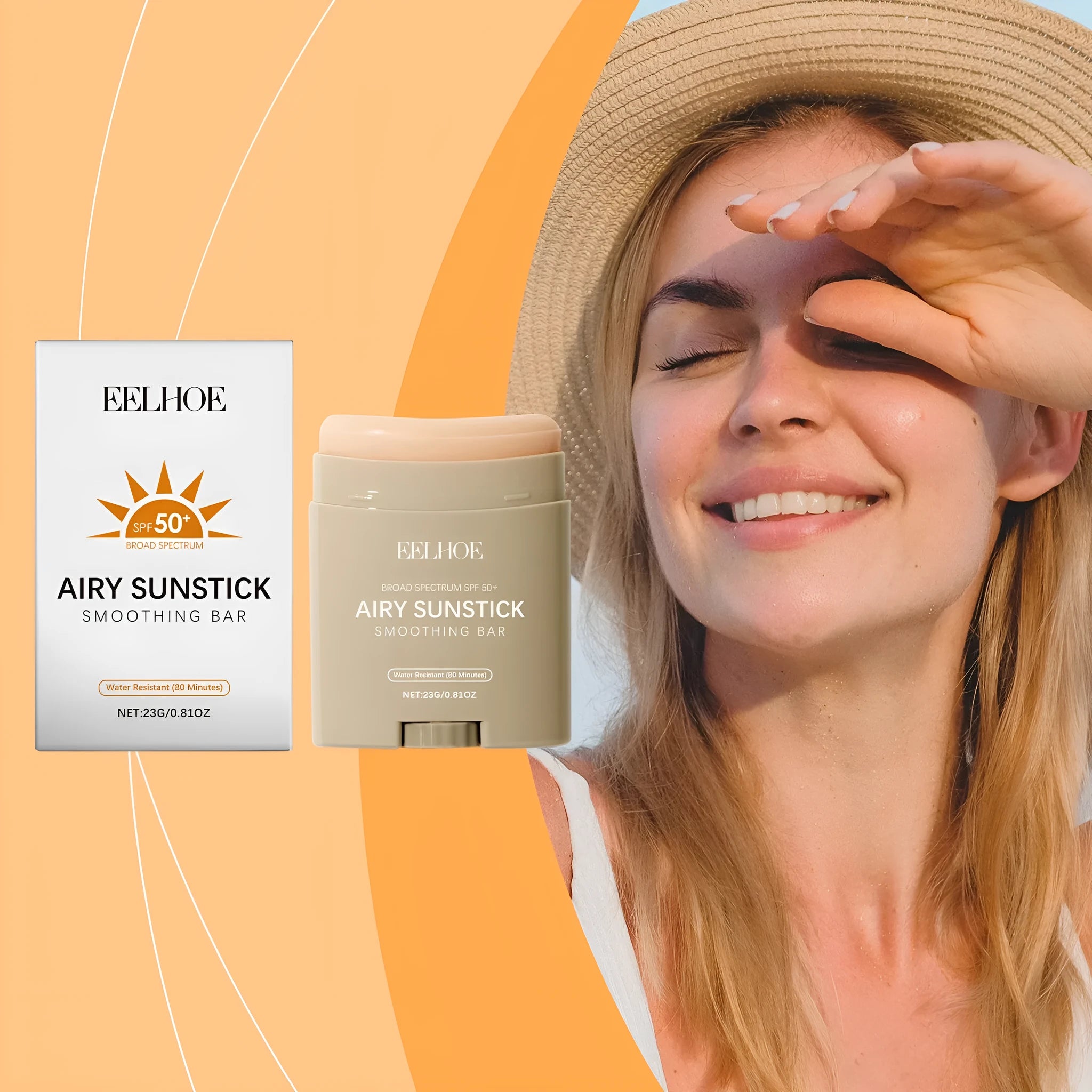 23g sunscreen stick with twist-up packaging for face and body sun protection