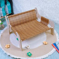 Wooden cat hammock bed, plus size 52x42x29cm, with viscose fibre pad or rattan mat