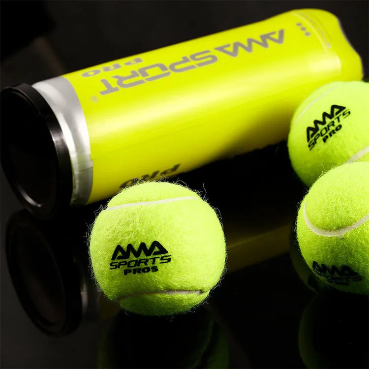Three cage plate tennis training balls in Cricket-PRO design black green yellow colours