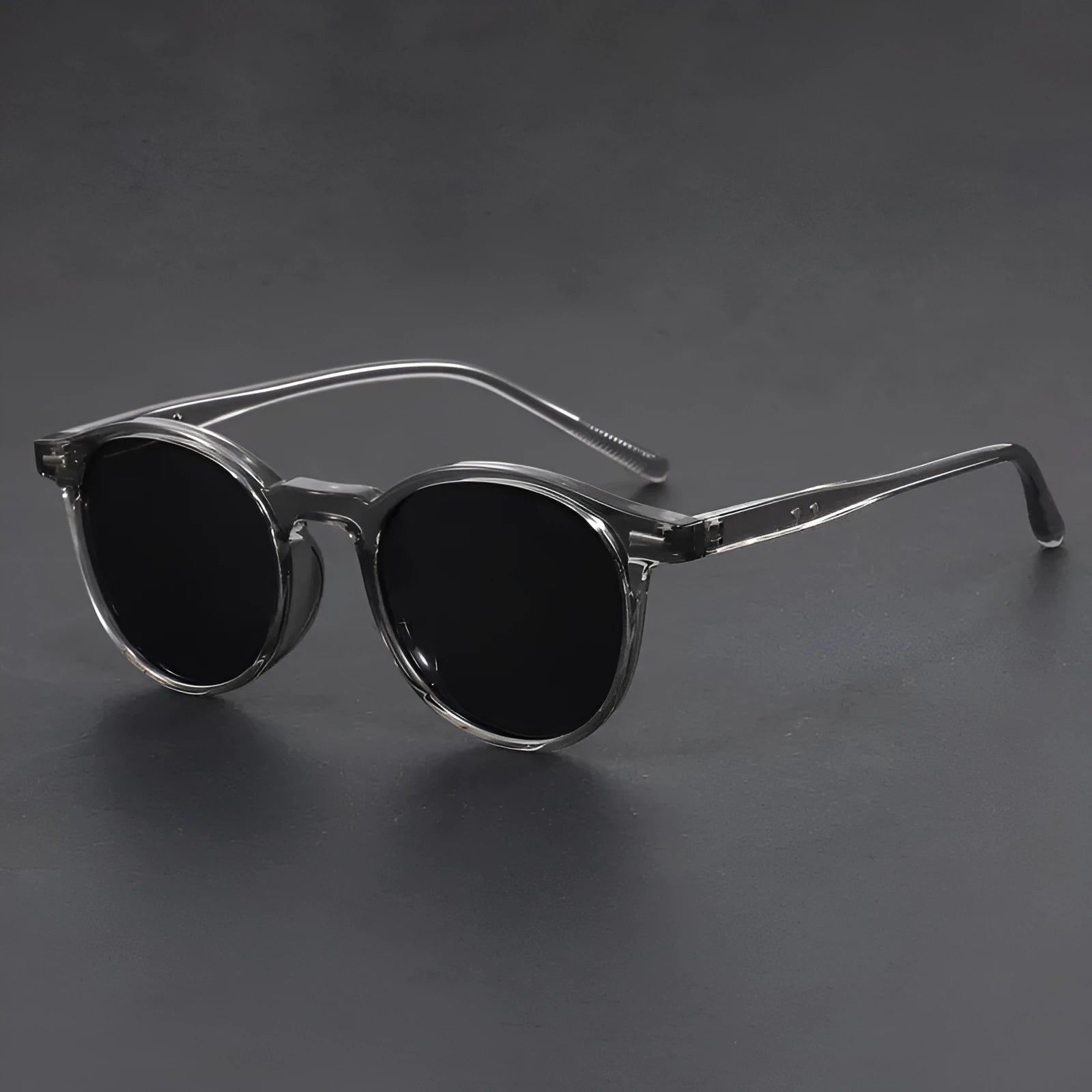 Retro round frame sunglasses with polarised lenses in multiple colour options