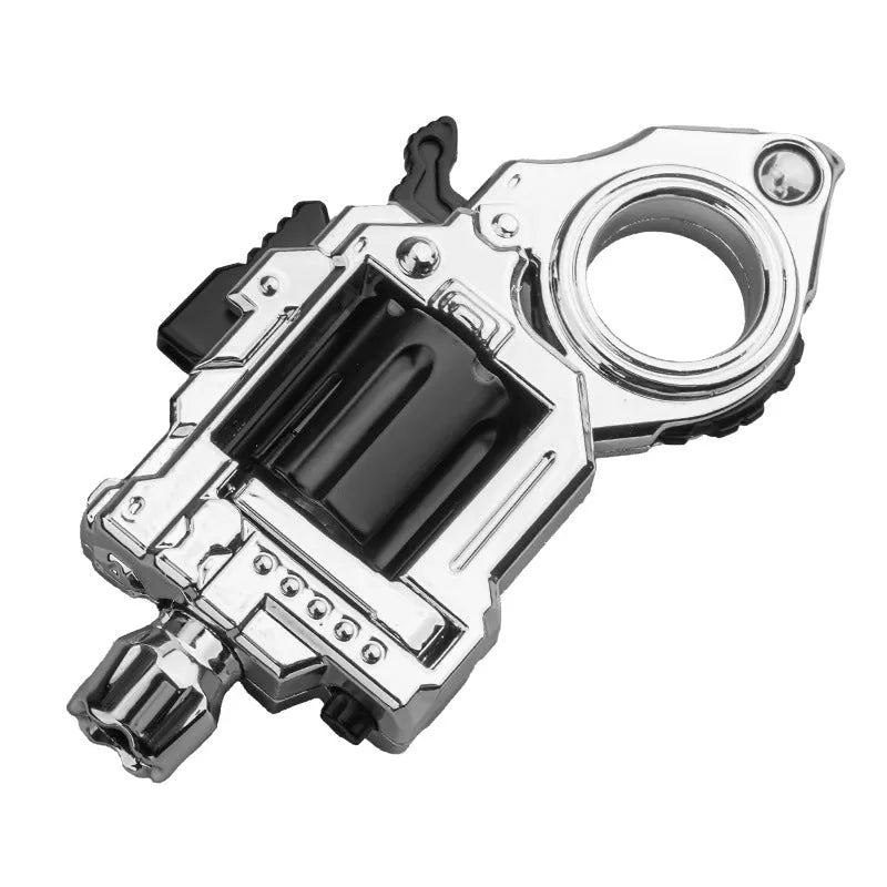 Agent Left Wheel Bailiff gift box toy gun in bright silver alloy, mini compact design with soft bullet