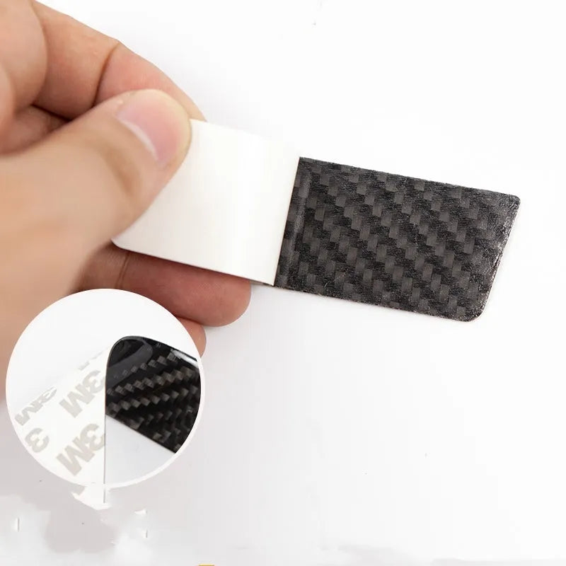 Carbon fibre door handle protection stickers for vehicle scratch prevention