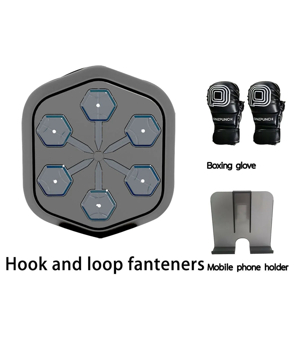 Black smart boxing machine with Bluetooth connection and 200kg strike bearing