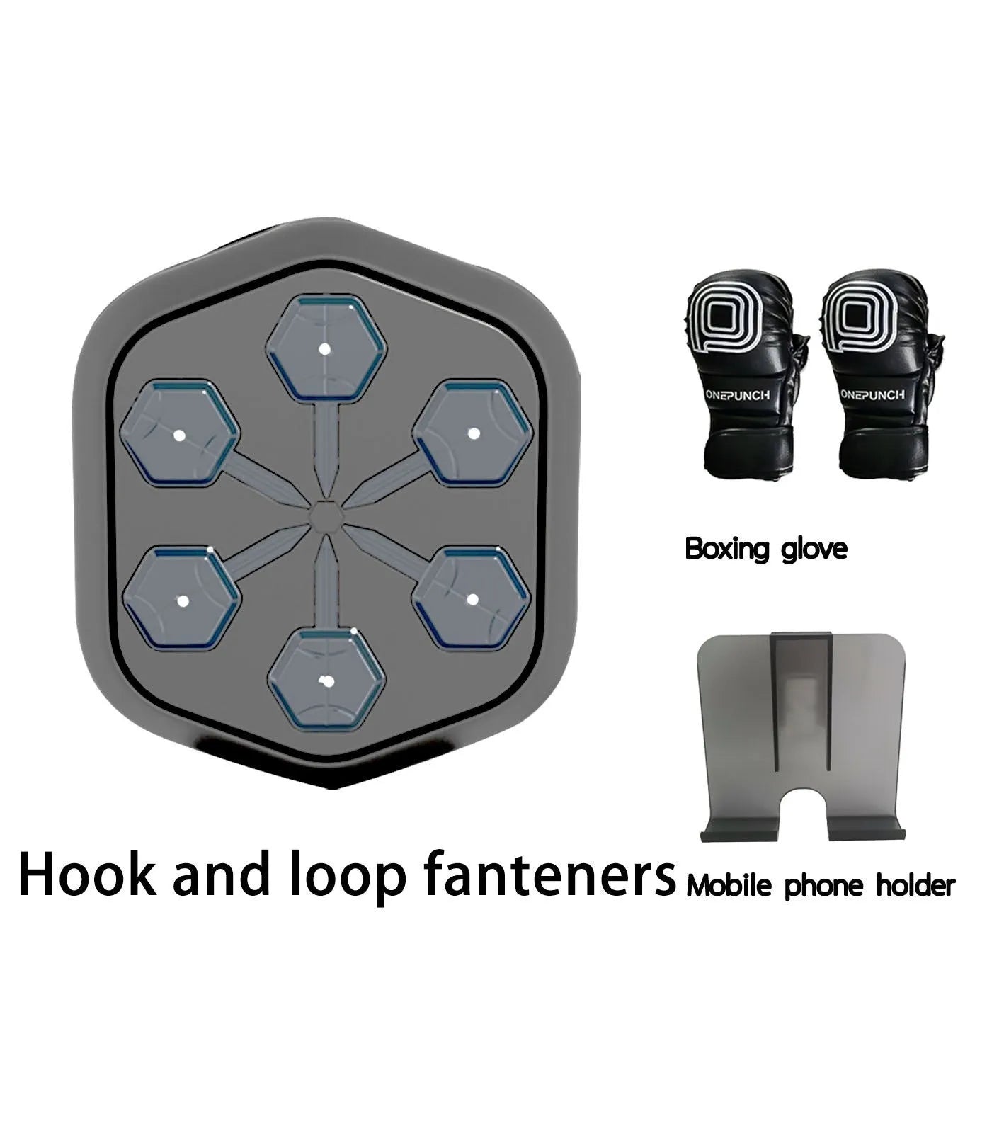 Black smart boxing machine with Bluetooth connection and 200kg strike bearing