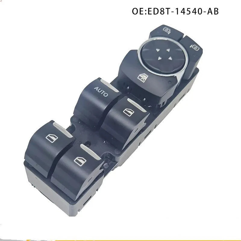 Ford Focus electric window regulator assembly with black ABS housing and 12V motor