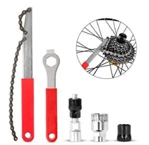 Iron bicycle repair tool set with chain cutting device and central shaft puller for mountain bike maintenance