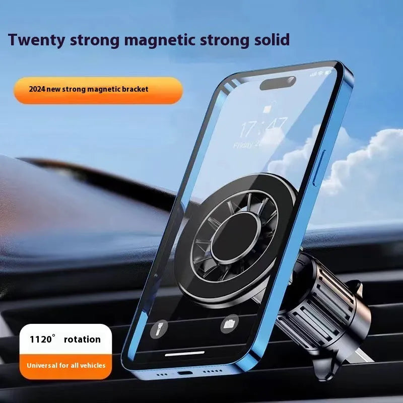 YC19 magnetic car phone holder with suction cup mount on car dashboard air vent