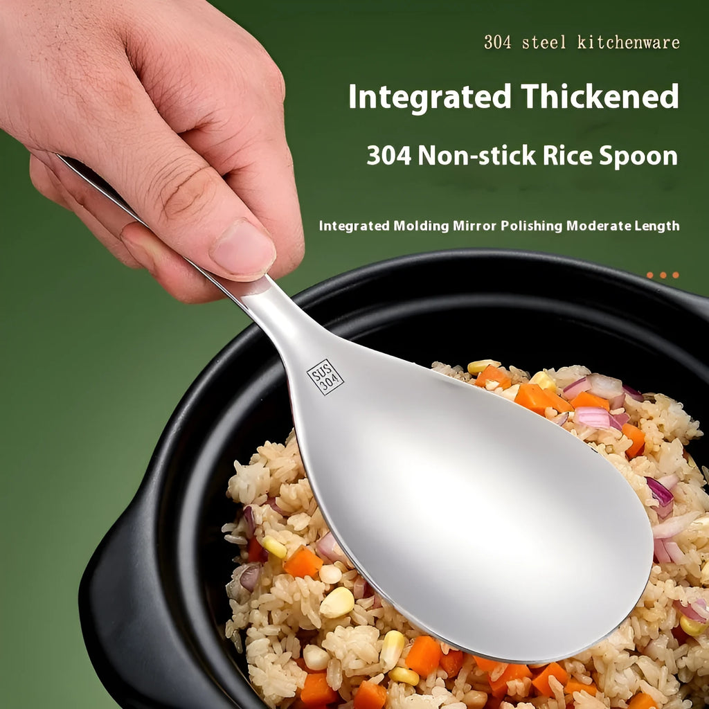 304 stainless steel meal spoon with solid colour finish and simple style design