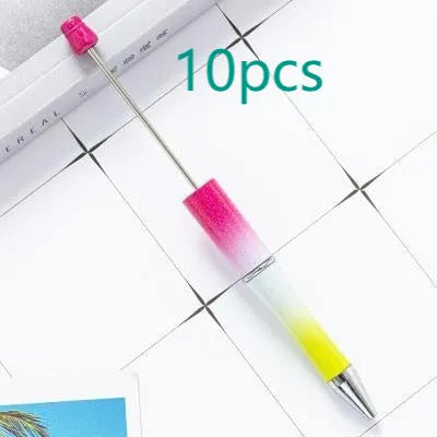 Creative plastic beaded ballpoint pen with spinning chain in multiple colour options